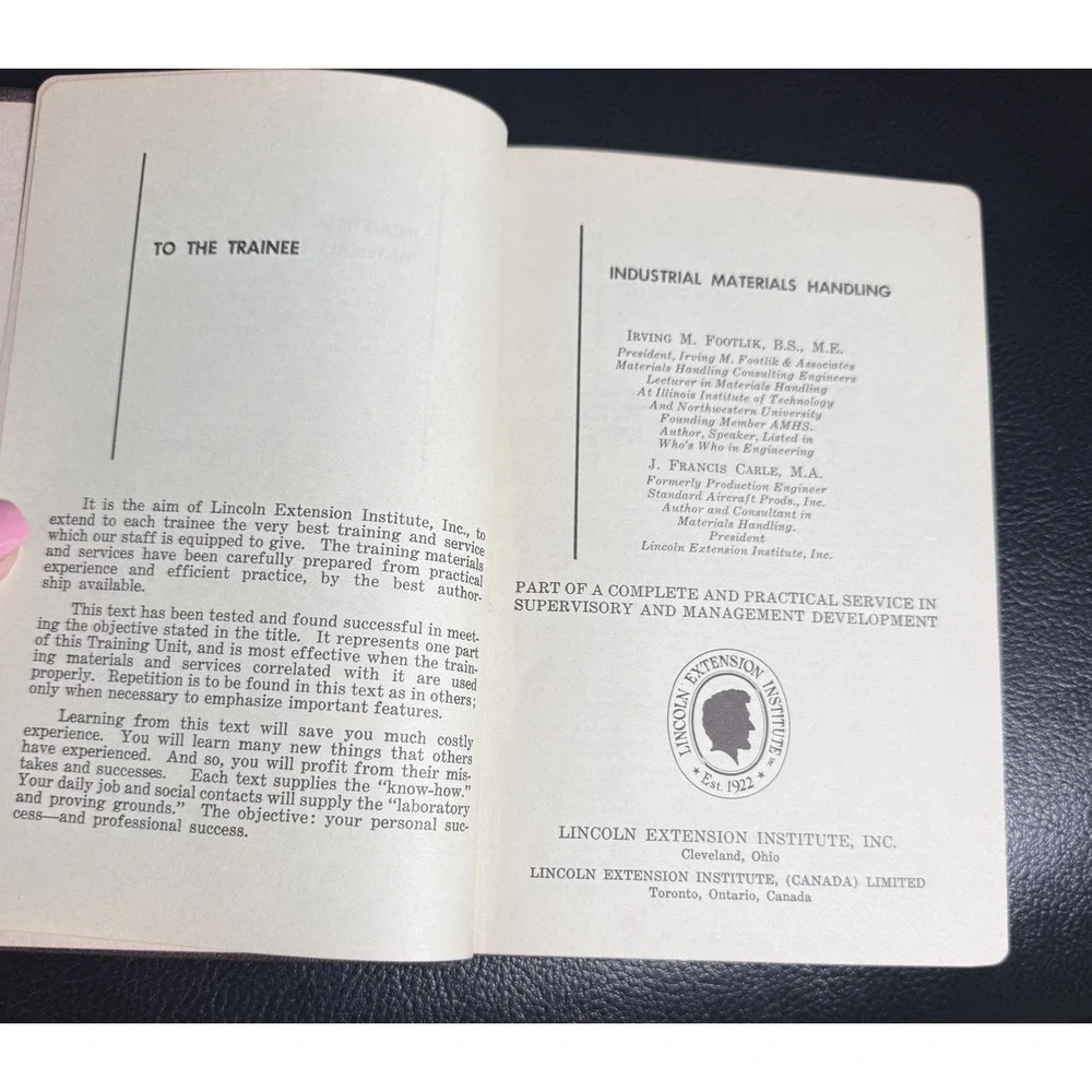 Lincoln‎ Management Development Service - Industrial Materials Handling - 1962